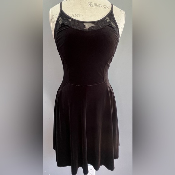 Free People stretch Velvet Dress size S - Picture 4 of 7